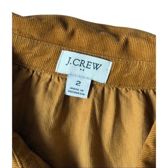 J Crew Corduroy collared mini shirt dress size 2 Brown Button Front - Picture 5 of 10